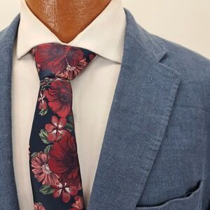 JOS A Bank RESERVE Blazer Jacket Men XL Blue Linen Blend Tailored Fit 44R